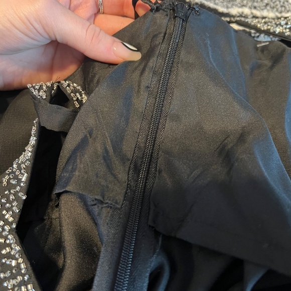 Vintage hand beaded women's full length gown black size 8 - Picture 7 of 7